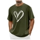 thumbnail image 1 of Tops para hombre, blusas y camisas de cuello redondo y manga corta para hombre. Camiseta/camisa informal de cuello redondo y manga corta con estampado de corazones para hombre. Tops de poliéster para, 1 of 3