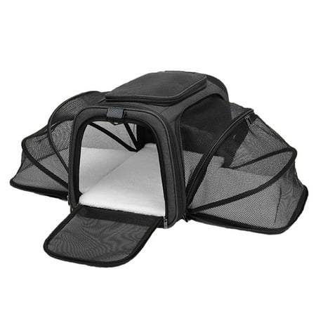 Pet Carriers Backpack Portable Breathable Foldable Shoulder Bag Cat Dog Carrier Bags Outgoing Travel Pets Handbag Transport Bag (Black M)
