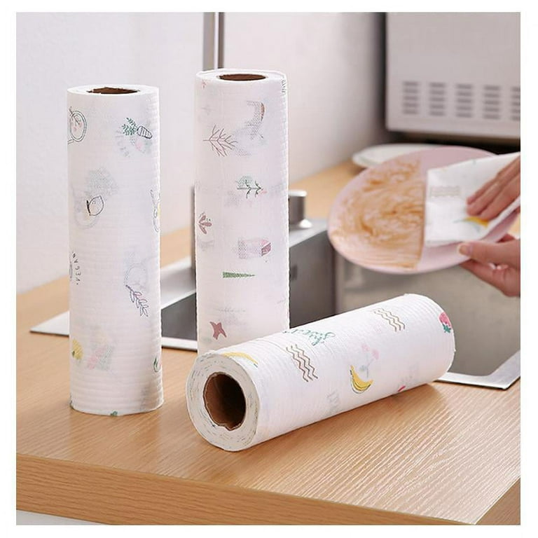 3 Rolls Disposable Dish Cloths Quick-Dry Reusable Kitchen Cloth Disposable  Non-stick Oil Non-woven Fabric Duster Convenient Cleaning Cloth?A? 