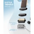 thumbnail image 2 of Donner Electric Guitar Tremolo Bridge Solid Body HSS Pickup,Only With Gig Bag, DMT-66, Gradient Blue, 2 of 9