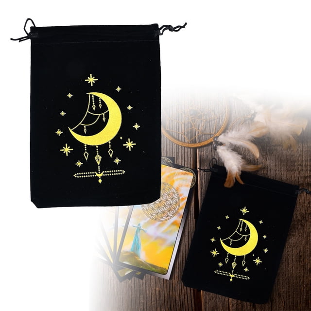 Modern Flannel Drawstring Pouch for Tarot Card Storage and Small Item Organization Universal Home Textile Accessory Bag