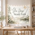 thumbnail image 5 of Slow Days, Steady Faith Above Sage Mountains and Lake, Dreamy Watercolor for Faith Art Lovers, Nature Wall Art, New Home Gift, Tapestry Wall Hanging for Bedroom and Study Room, 5 of 7
