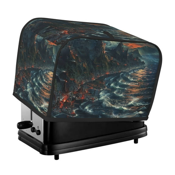 Toaster Cover For 2 Or 4 Slice, Two Or Four Slice Toaster Hood Dust-Proof Cover For Kitchen Washable Small Appliance Waves Horror Mountain Original Design