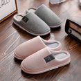 thumbnail image 2 of Zapatillas de algodón para el hogar para hombre, para otoño e invierno, con suela gruesa, antideslizantes, para interiores, cálidas, de felpa, 2 of 6
