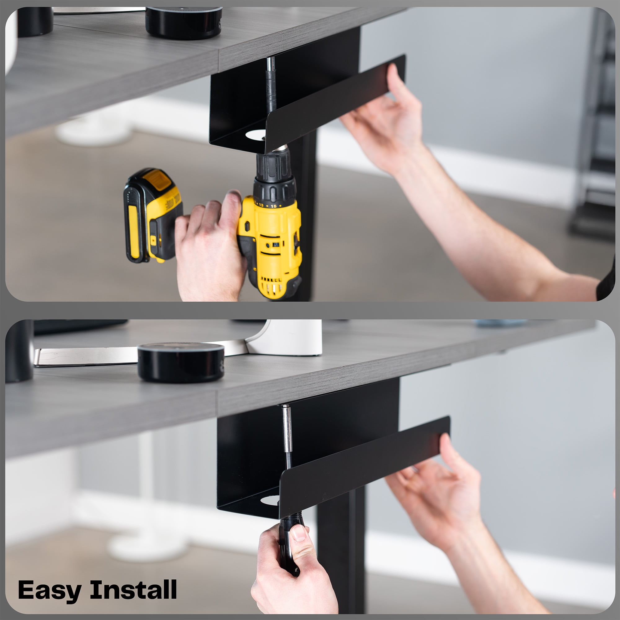 VIVO Black Under Desk 17" Cable Management Tray, Wire Organizer, Cord Holder