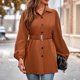thumbnail image 4 of Women's Casual Shacket Jacket Solid Color Long Sleeve Button Down Shirt Shacket Tops Fashion Fall Shirts Outwear Blouses dark green XL, 4 of 4