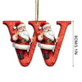thumbnail image 4 of Honeeladyy Personalized Santa Christmas Ornament 26 Letters Hanging Pendant Ornaments 2024 Acrylic Initial Monogram Xmas Tree Decorations with Hanging Rope Unique Customized Fun Gift for Kids (W), 4 of 6