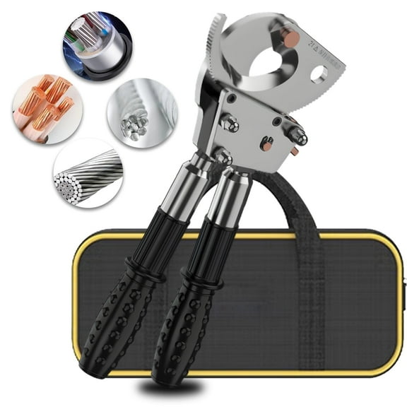 Ratcheting Heavy Duty Cutters, Armoured Cable Cutter Cutting Aluminum Copper Soft Wire up, Ideal for Cutting Large Armored Electrical Wires