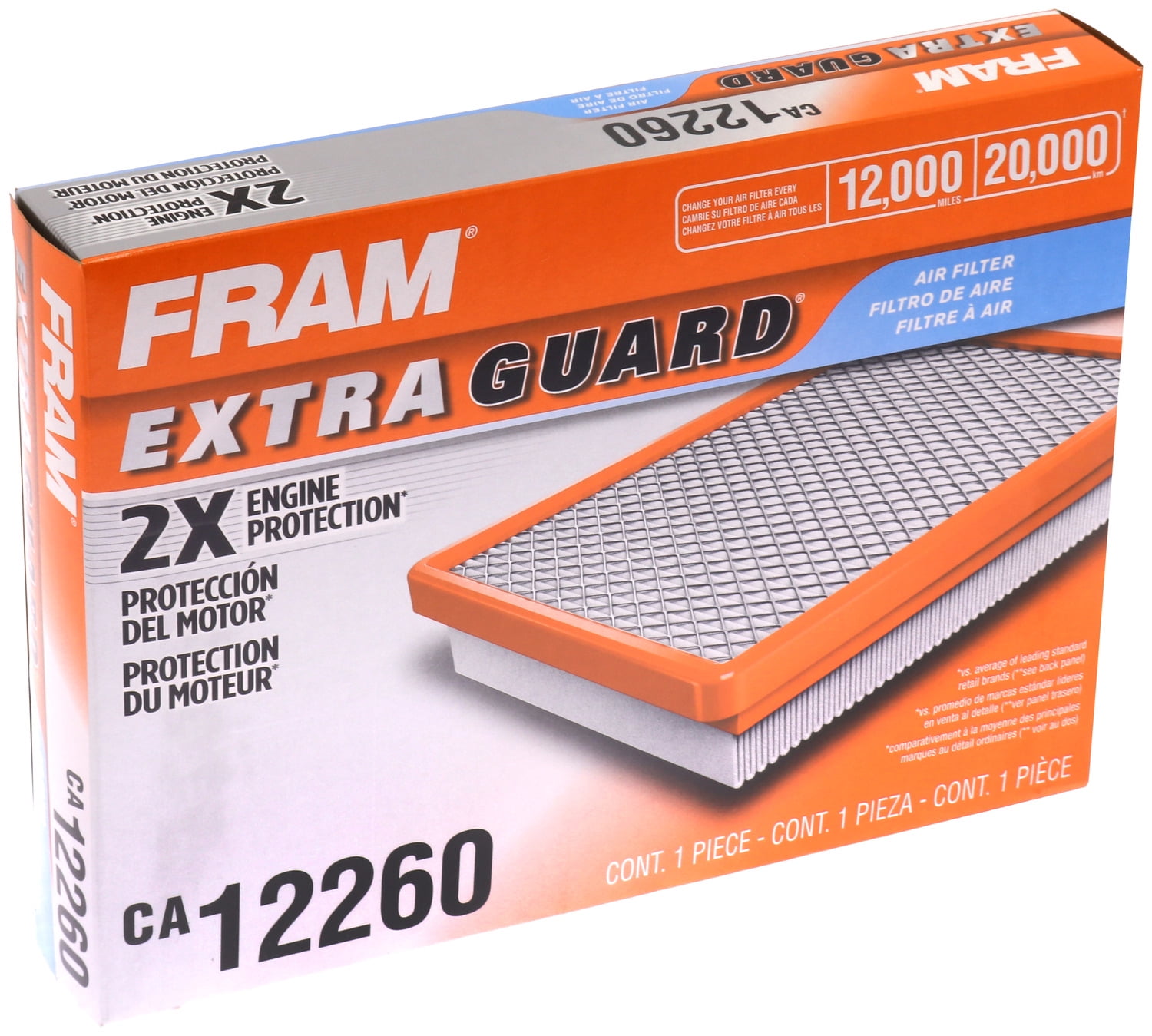 FRAM CA12260 Engine Air Filter, Rectangular, Replacement Filter for 2018-2024 Chevrolet Equinox