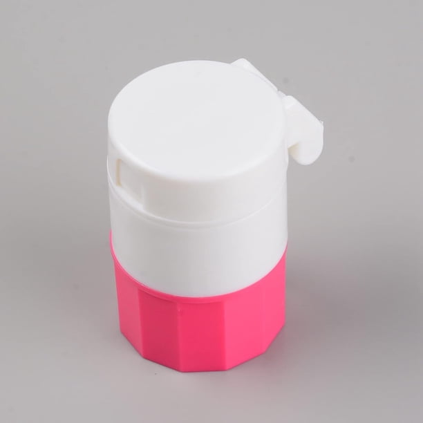Cortadores de dosis de 3 colores, 4 en 1, de plástico, para pastillas, trituradores, vitaminas, herramienta trituradora giratoria, vaso portátil para beber, caja de almacenamiento de tabletas.