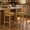 Green, variant on Rattan-Back Bar Stool Set of 2, Solid Wood Frame with Linen Cushion & High-Resilience Foam, Rustic Style Low Bar Stool for Kitchen Island Dining Room Cafe, Grey