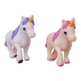 thumbnail image 5 of Ensemble de 2 Statues Miniatures de Licorne en Polyrésine, Figurines d'Animaux, Rose & Violet, 5 of 5