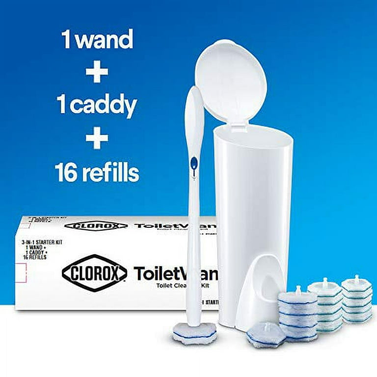 Clorox Toilet Cleaning System - 1 Toiletwand, 1 Storage Caddy and 6 Refill  Heads