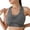 Gray, variant on XFLWAM Womens Sport Seamless Racerback Sports Bra Removable Pads Medium Support Running Yoga Workout Bras Stretchy Bralette