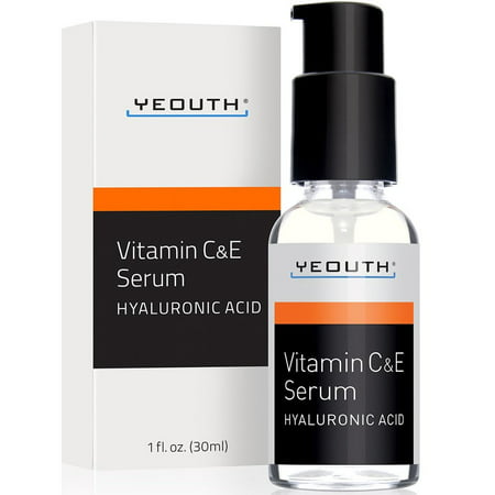 Vitamin C Serum with Vitamin E and Hyaluronic Acid from YEOUTH 1 fl. oz. (Best Vitamin C Antioxidant Serum)