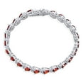thumbnail image 2 of Bling Jewelry Womens Romantic 20CTW Cubic Zirconia Red Heart Shape CZ Tennis Bracelet 7 Inch Silver Plated Rhodium, 2 of 5