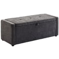 thumbnail image 1 of HOMCOM Storage Ottoman Bench, Ottoman with Wide Padded Seat, Dark Grey, 1 of 10