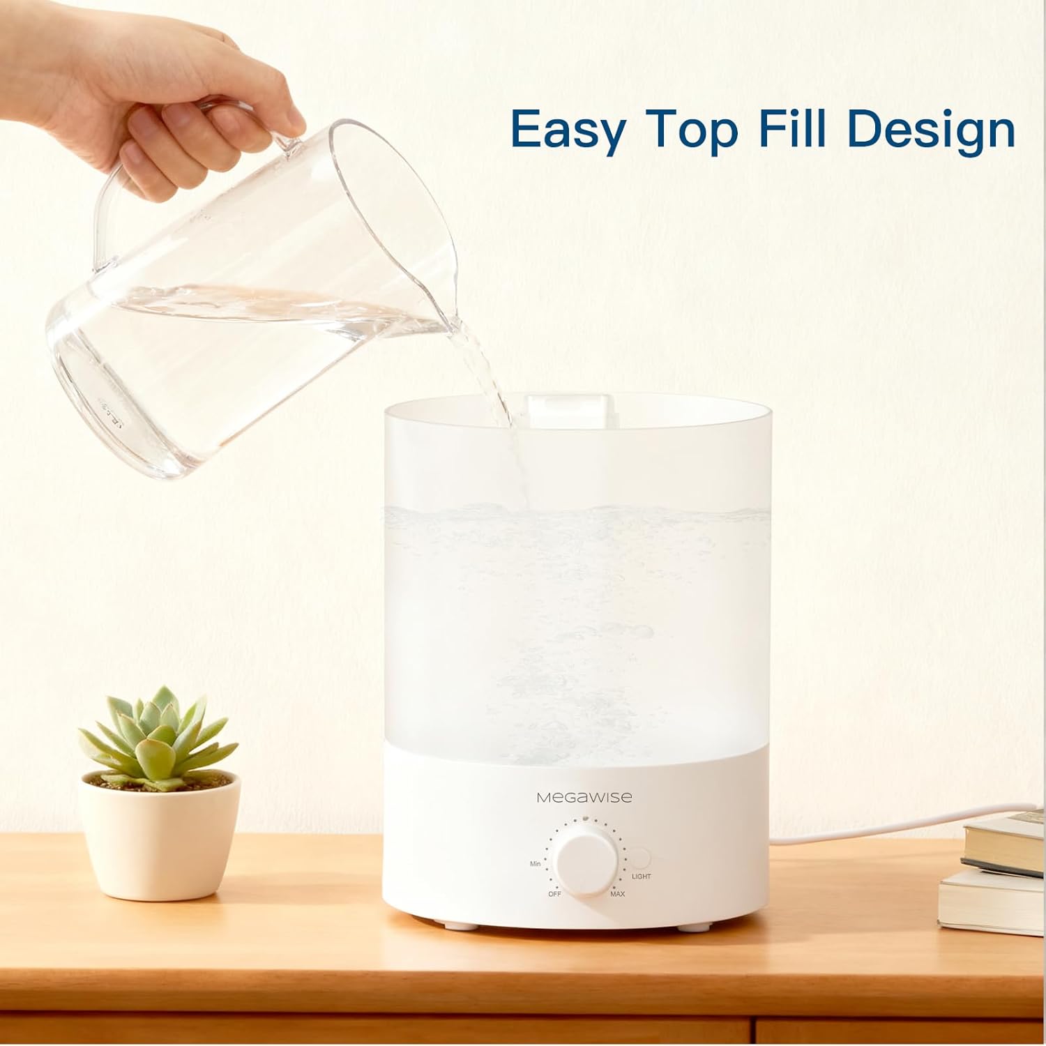 Ultrasonic Cool Mist Humidifier | Quiet Operation, Top Fill, Auto Shut-Off | Ideal for Bedroom, Baby Room, and Plants (3.5 L)