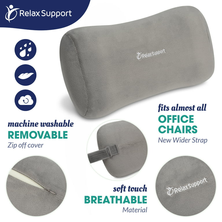 Relax Support Office Chair Back Support Pillow, Black Lumbar Pillow  Providing Structural Support