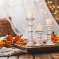 thumbnail image 6 of Candle Holder for Pillar Candle Set of 3, Farmhouse Wood Candle Holder, Rustic Wooden Candle Stand, Vintage Tall Candle Stand Decorative for Living Room, Table Centerpiece (Antique White), 6 of 12