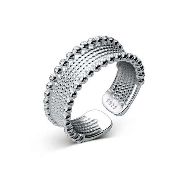 Anillos anchos Vintage de Plata de Ley 925 originales para mujer, anillo de compromiso de boda, joyería fina Vintage de plata para mujer