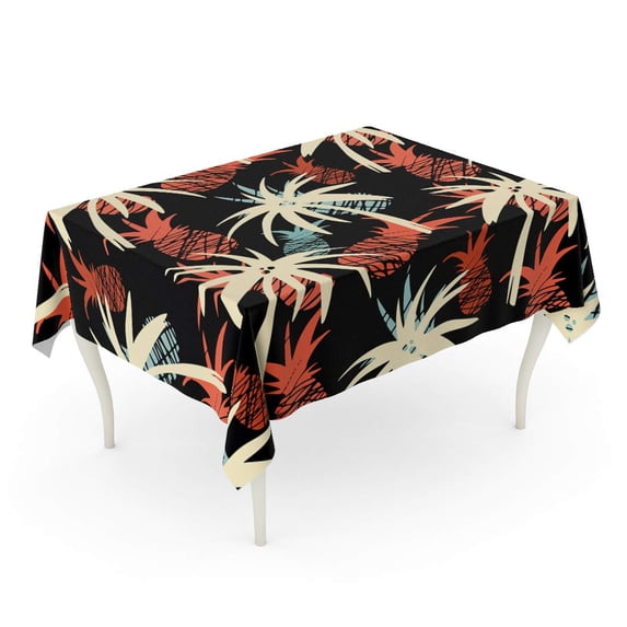LADDKE Colorful Exotic Silhouettes Coconut Palm Trees and Pineapples Abstract Tablecloth Table Desk Cover Home Party Decor 60x84 inch