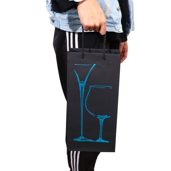UPOUART 12Pcs Carrier Bag Reusable for Wine Bottle Adults Blue Elegant Special Occasions
