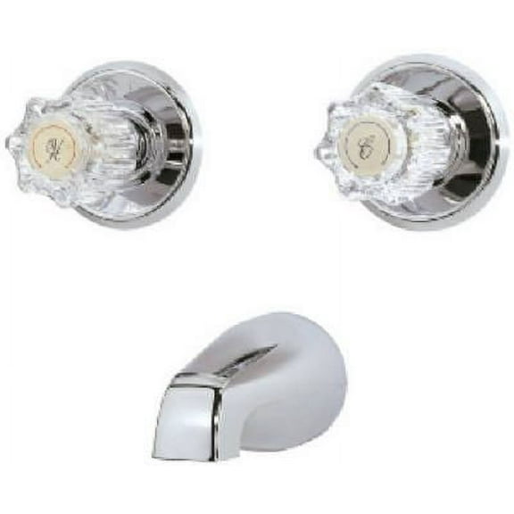 HomePointe 623456 Tub Faucet, 2 Acrylic Handles, Chrome Finish - Quantity 1