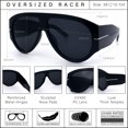 thumbnail image 5 of SA106 Oversized Retro Racer Thick Frame Aviator Sunglasses / All Black, 5 of 7