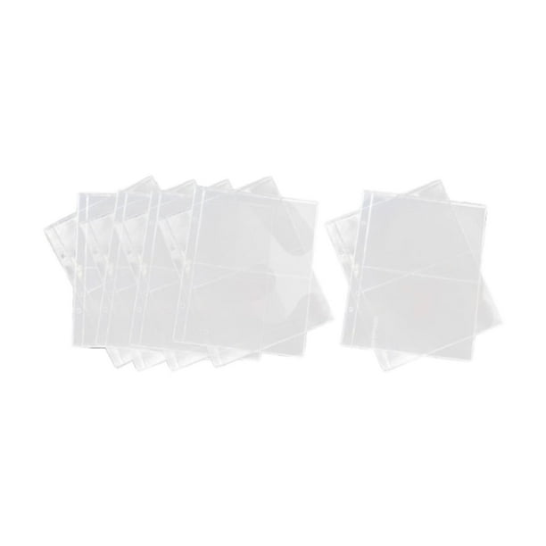 10x Porta billetes transparentes Carpetas de 3 agujeros Contenedores Bolsillos Insertos Álbum de colección de billetes de papel para tarjetas Billetes