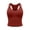 Red, variant on FDGIU Women's Racerback Padded Sports Bra Tank, Solid V Neck Cropped Workout Athletic Camisole Top