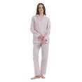 thumbnail image 5 of GLOBAL 100% Cotton Pajamas for Women Notch Collar Pjs Cozy Button Down Homewear with Pockets, Spring & Summer, 2-Piece, Sizes S to 3X, 5 of 7