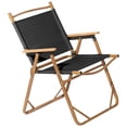 thumbnail image 2 of 54.5*58*73.5cm Large Aluminum Frame 600D Khaki Oxford Fabric Loading 100kg Imitation Wood Grain Spray Paint Camping Chair Black, 2 of 7