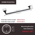 thumbnail image 4 of Marmolux Acc 24" Vintage Decorative Towel Bar, Bathroom Wall Mount Steel Towel Rack in Matte Finish, 4 of 7