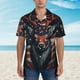 thumbnail image 2 of Balery Modern USA Deer Head Camisas hawaianas de manga corta para hombre, camisas playeras de corte holgado, camisas de vacaciones con botones,XX-Large, 2 of 7