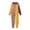 Yellow, variant on Norvella Mens Halloween Clown Jumpsuit Long Sleeve Color Block Ruffle Collar Pom Pom Front Striped Leg One Piece Outfit