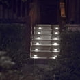 thumbnail image 4 of Luces solares para exteriores, paquete de 10 luces para cercas, lámparas solares para postes impermeables al aire libre, luces de cubierta de acero inoxidable, iluminación exterior para esca, 4 of 5