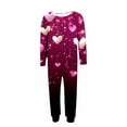 thumbnail image 4 of Cavosen Valentine's Day Holiday Pajamas for Women Long Sleeve Soft Shirt Straight Leg Pants Heart Printed Breathable Casual Sleepwear Black 4XL, 4 of 6