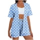 thumbnail image 1 of Mujeres largo cardigan con bolsillos estilo de moda suelto no posicionamiento impreso manga corta y pantalones cortos conjunto de bolsillo sudadera y pantalones conjunto para mujeres, 1 of 6