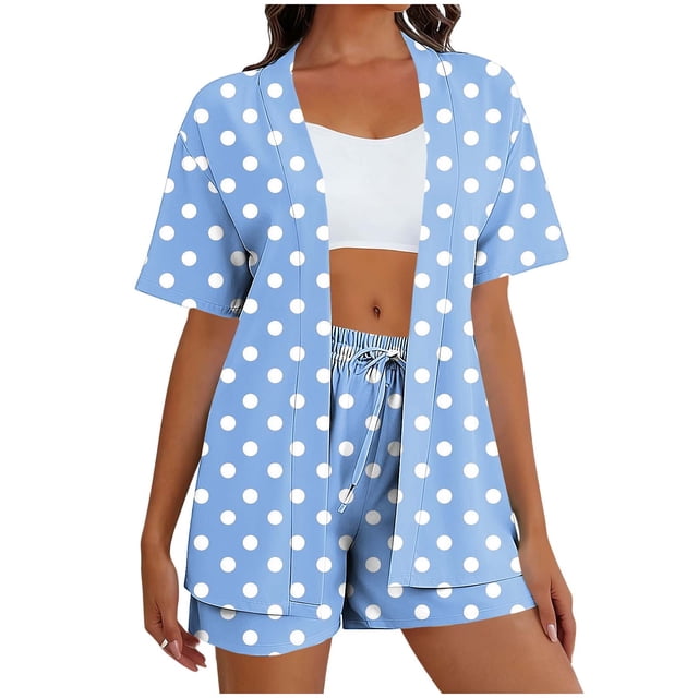 Mujeres largo cardigan con bolsillos estilo de moda suelto no posicionamiento impreso manga corta y pantalones cortos conjunto de bolsillo sudadera y pantalones conjunto para mujeres