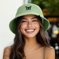 thumbnail image 3 of Dalix Butterfly Cotton Bucket Hat Lightweight Outdoor Travel Beach Everyday Womens in Turf Green XL X-Large, 3 of 5