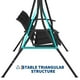 thumbnail image 5 of Yeshouse Columpio de jardín para 3 personas con toldo ajustable, estructura resistente, asiento textilene, negro, 5 of 9
