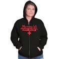 thumbnail image 5 of Mermaid Off Duty Cute Beach Day Vacay Zip Hoodie Sweatshirt Women Brisco Brands L, 5 of 6