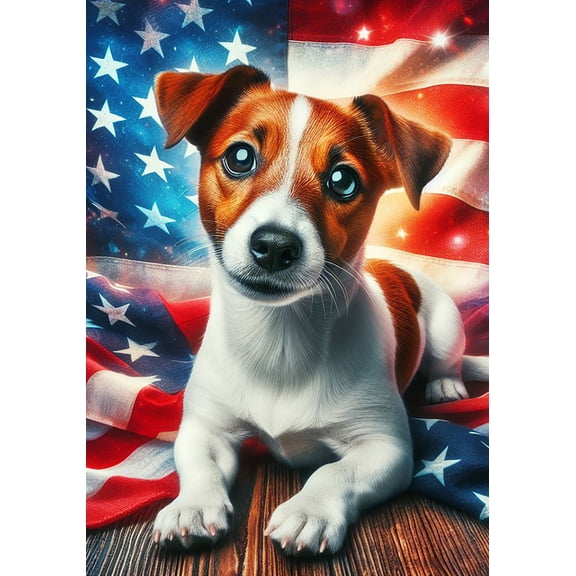 Jack Russell -  Best of Breed DCR Patriotic I Garden Flag