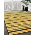 thumbnail image 3 of Ahgly Company Machine Washable Indoor Round Abstract Dark Golden Rod Brown Area Rugs, 6' Round, 3 of 7