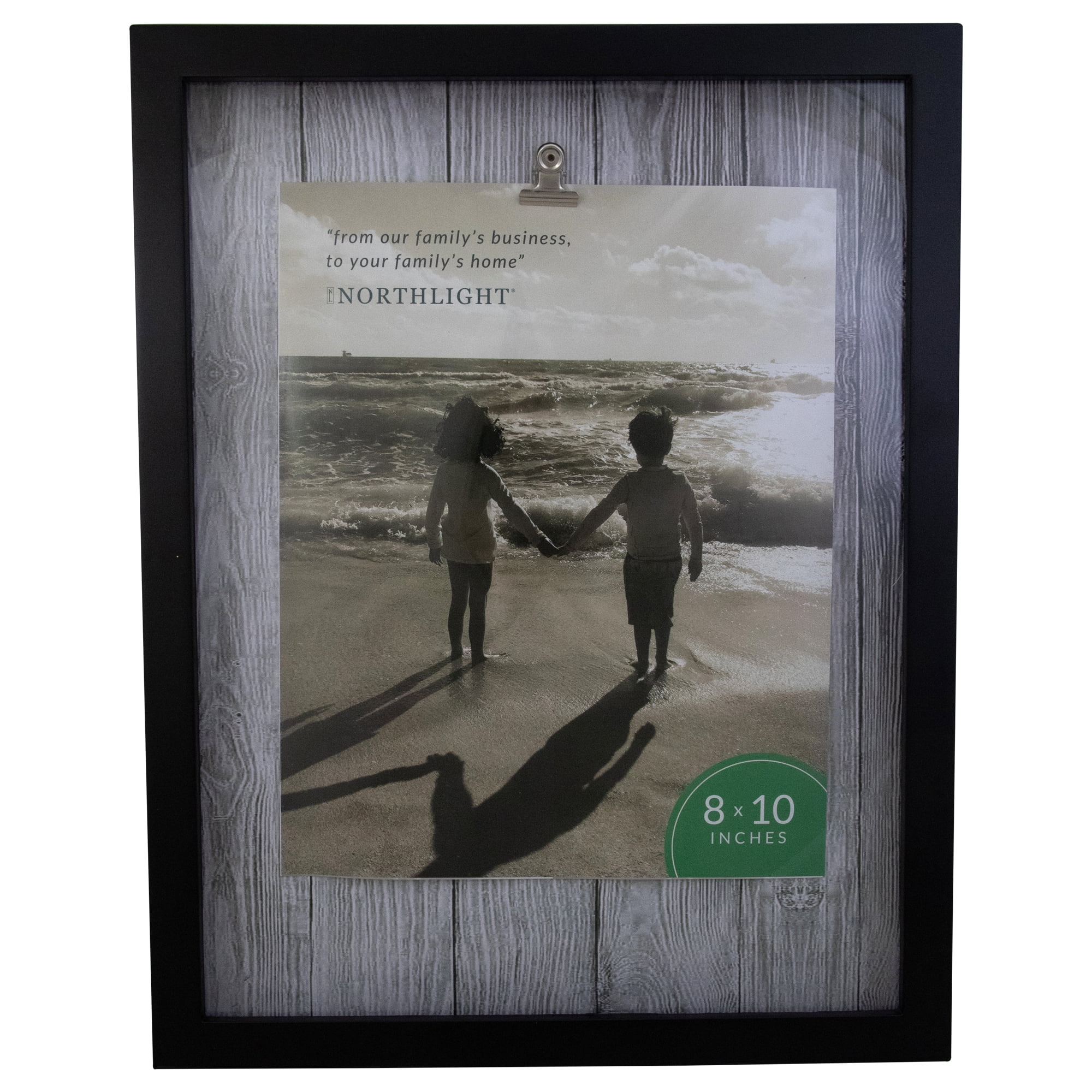 14.5' Classical Rectangular 8' x 10' Photo Picture Frame with Clip - Black and White
