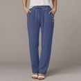 thumbnail image 2 of vigerkar Women's Cotton Linen Casual Pants Elastic Waisted Drawstring Pockets with Palazzo Trousers Business Pants BU1, XL, 2 of 6
