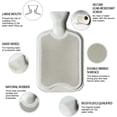 thumbnail image 3 of Bolsa de agua caliente con funda suave de oso para aliviar el dolor de hombros, terapia de frío y calor (1 l, gris oscuro), 3 of 5