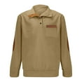 thumbnail image 7 of IYTR Mens Sweatshirts Button Stand Collar Athletic Sweatshirt Casual Fall Vintage Fashion Sweatshirts with Elbow Patches (Khaki,XXXL), 7 of 7