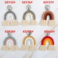 thumbnail image 2 of Porte-clés Macramé à Franges Tissé Arc-en-Ciel pour Sac à Main Cellulaire Sac à Dos, 2 of 5